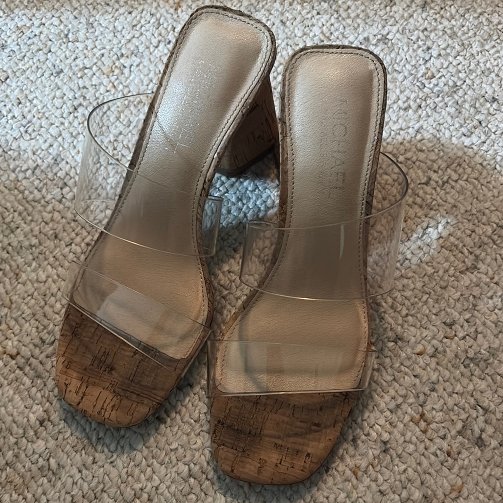 Michael Kors Cork and Clear Strap Heels